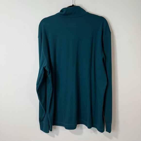 Carhartt Men's Relaxed Fit Heavyweight Long-Sleeve 1/2 Zip Thermal Shirt Teal XL - Picture 2 of 8